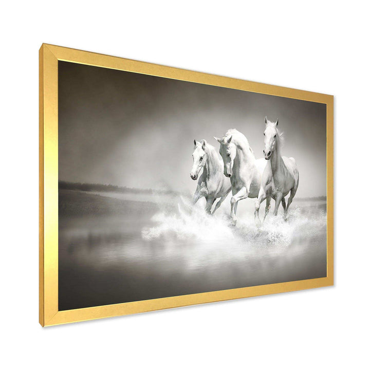 Horses Running Through Water