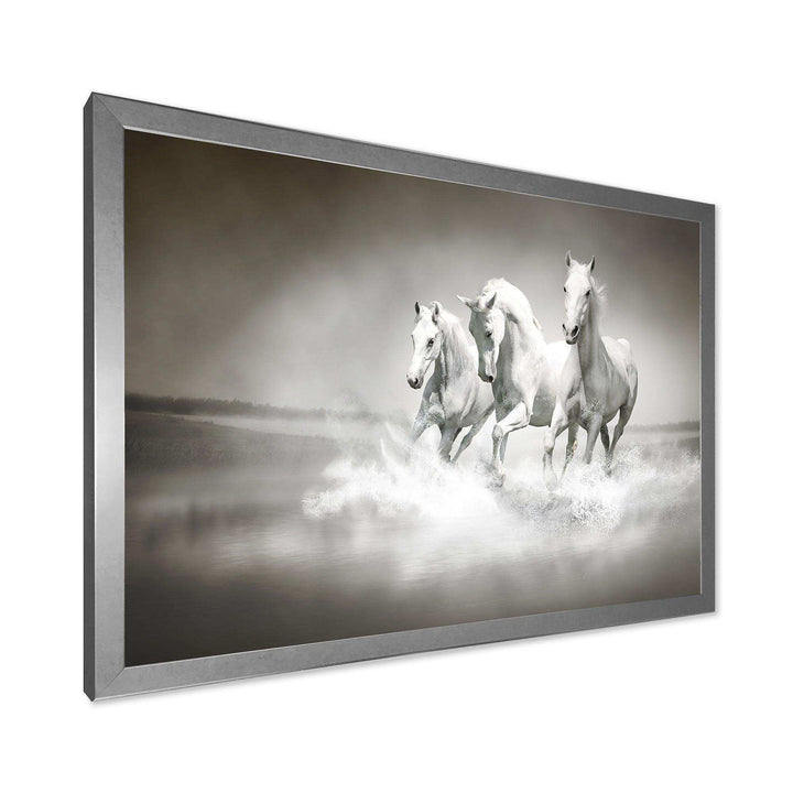 Horses Running Through Water