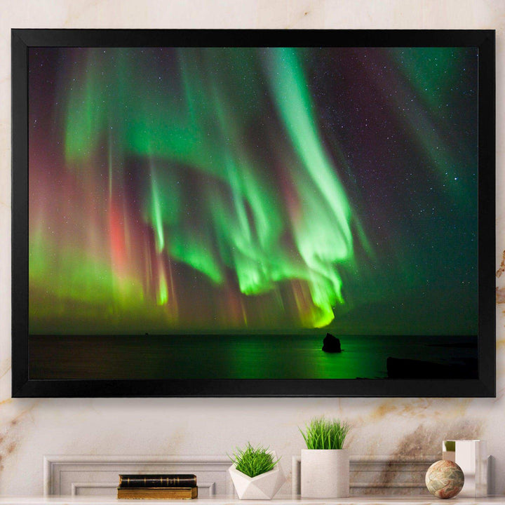 Green Northern Lights Aurora - Modern Wall Art Prints
