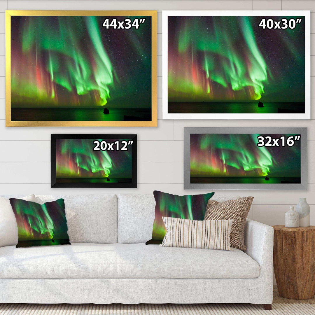 Green Northern Lights Aurora - Modern Wall Art Prints
