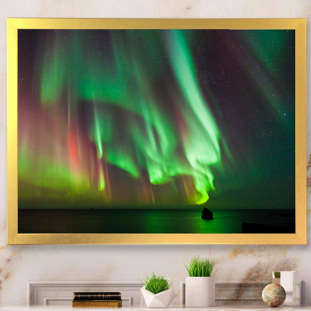 Green Northern Lights Aurora - Modern Wall Art Prints