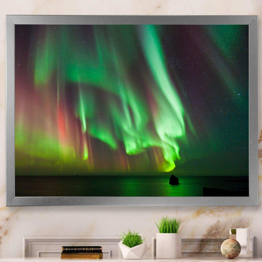 Green Northern Lights Aurora - Modern Wall Art Prints