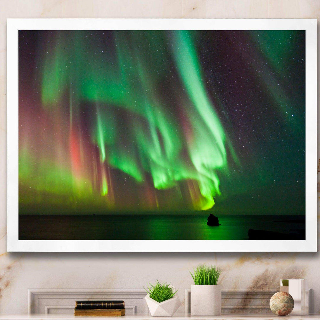 Green Northern Lights Aurora - Modern Wall Art Prints
