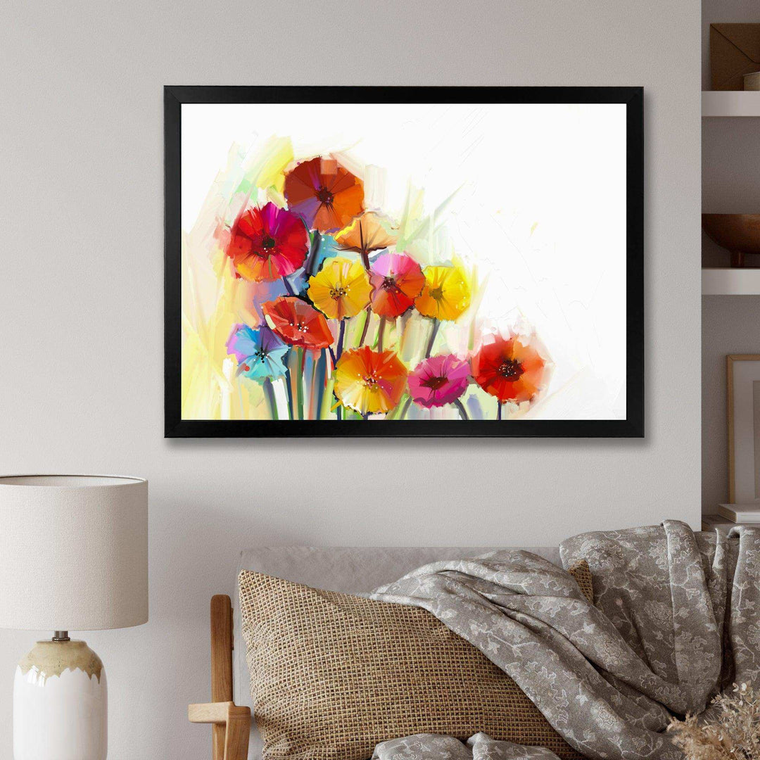 Colorful Gerbera Flowers Watercolor