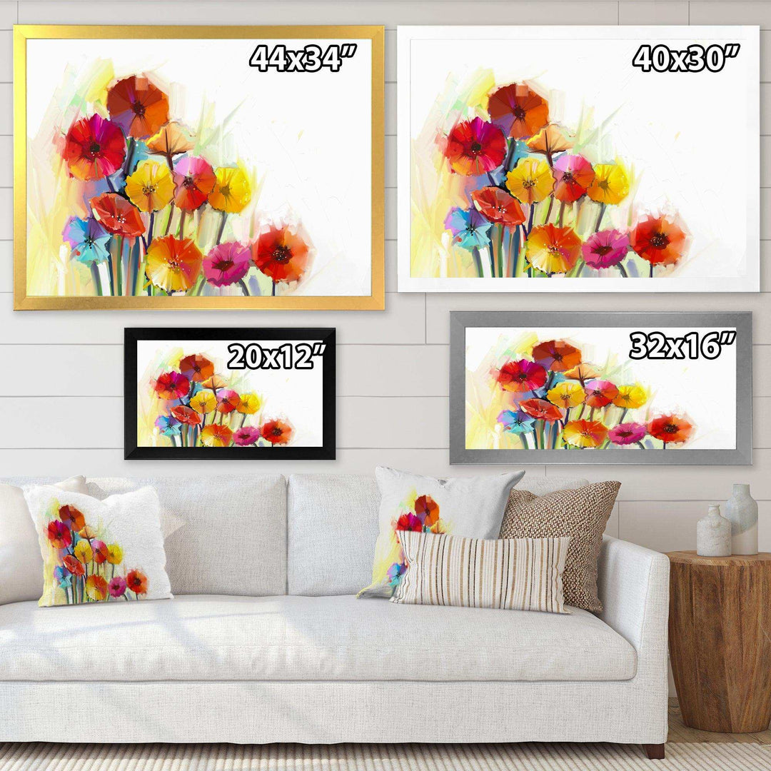 Colorful Gerbera Flowers Watercolor