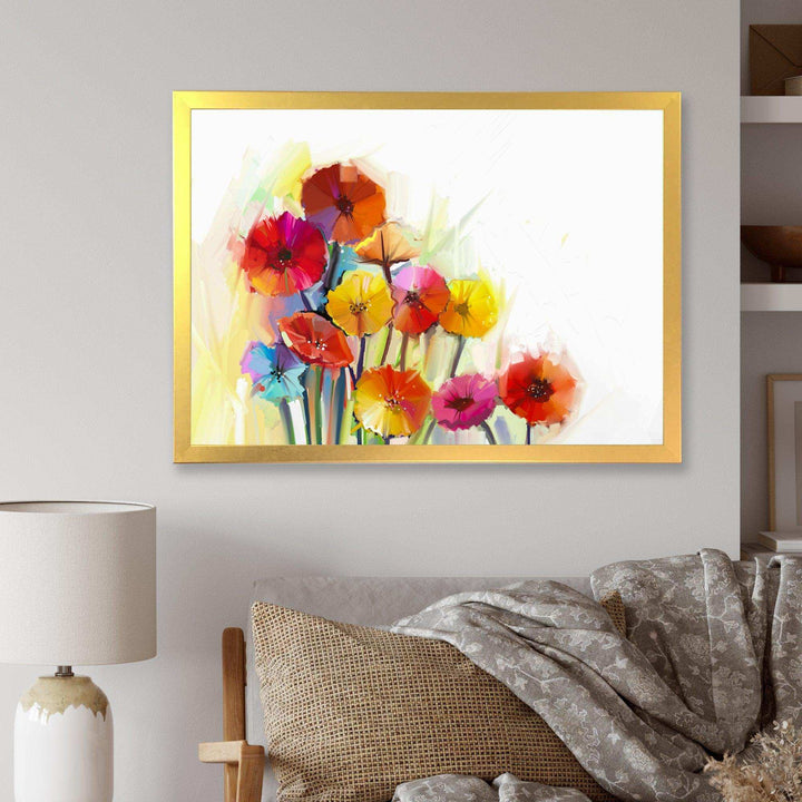 Colorful Gerbera Flowers Watercolor