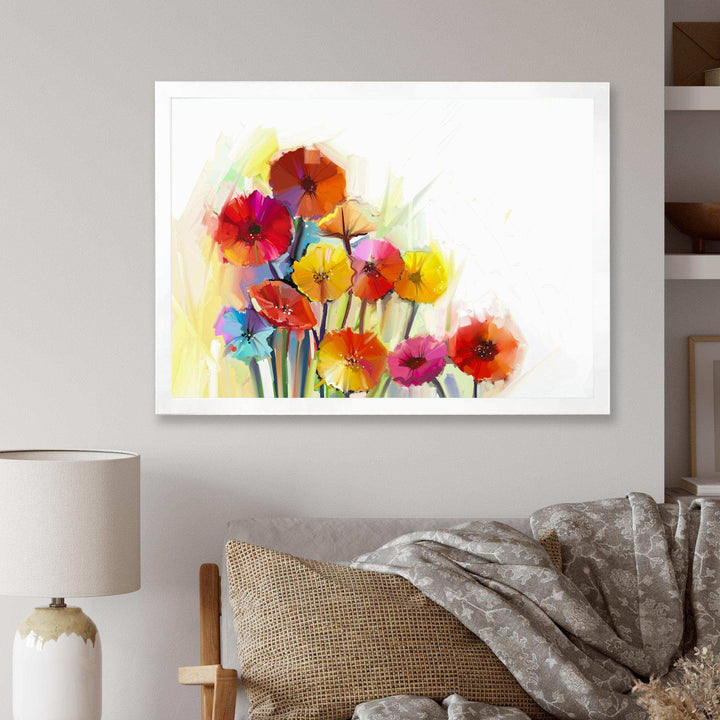 Colorful Gerbera Flowers Watercolor