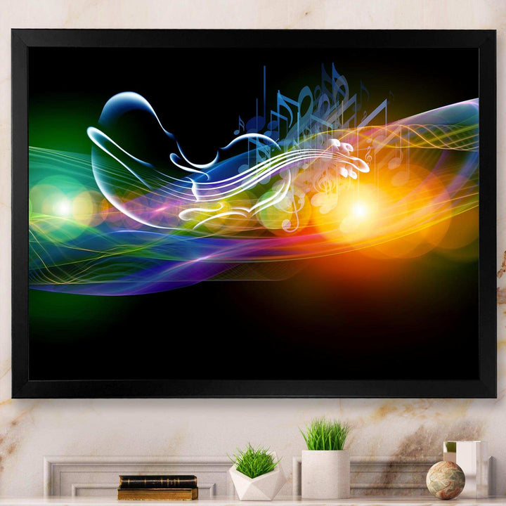 Waves of Music Fractal Design - Modern Living Room Wall Decor