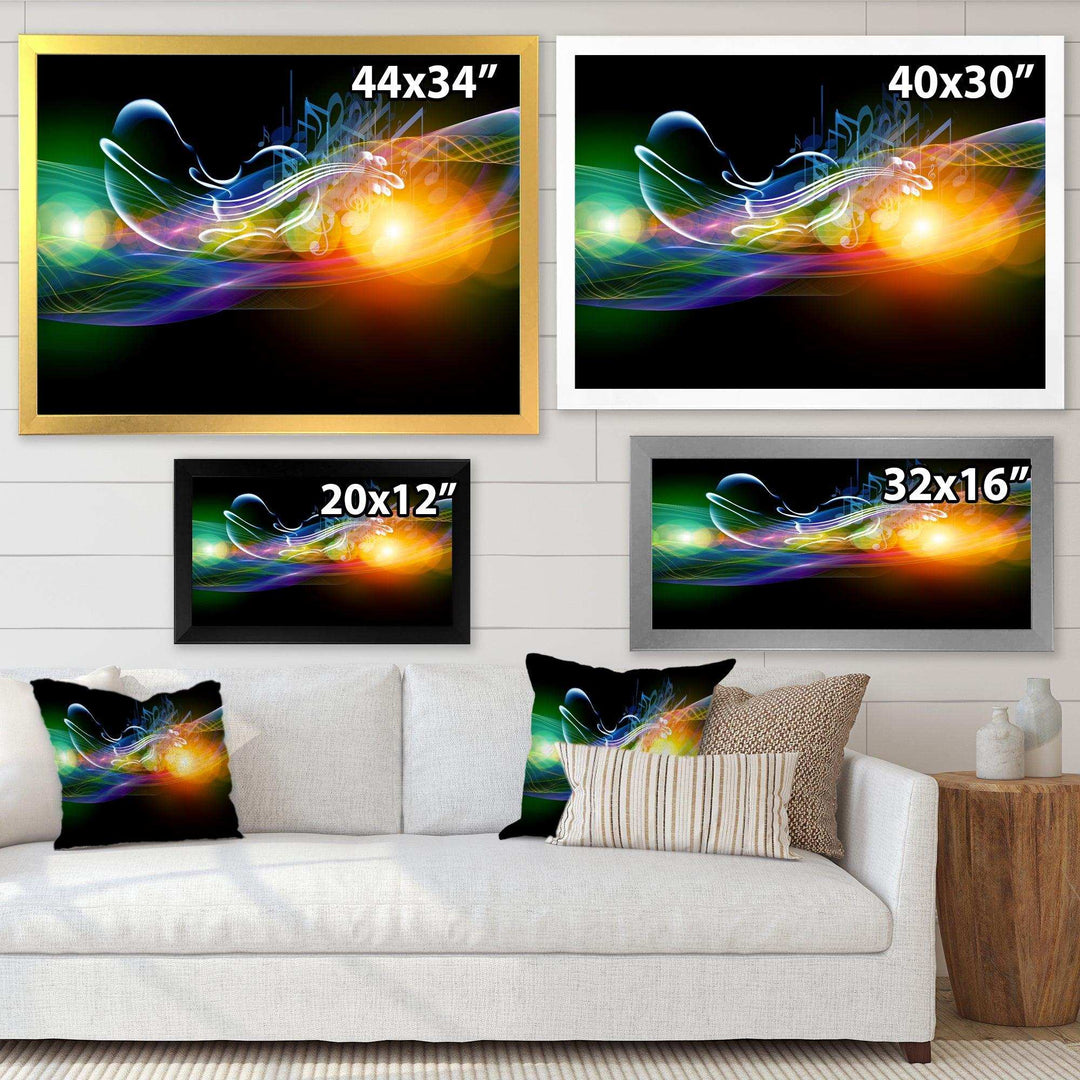 Waves of Music Fractal Design - Modern Living Room Wall Decor