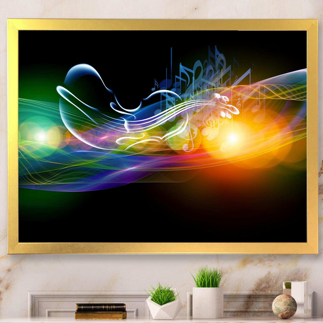 Waves of Music Fractal Design - Modern Living Room Wall Decor