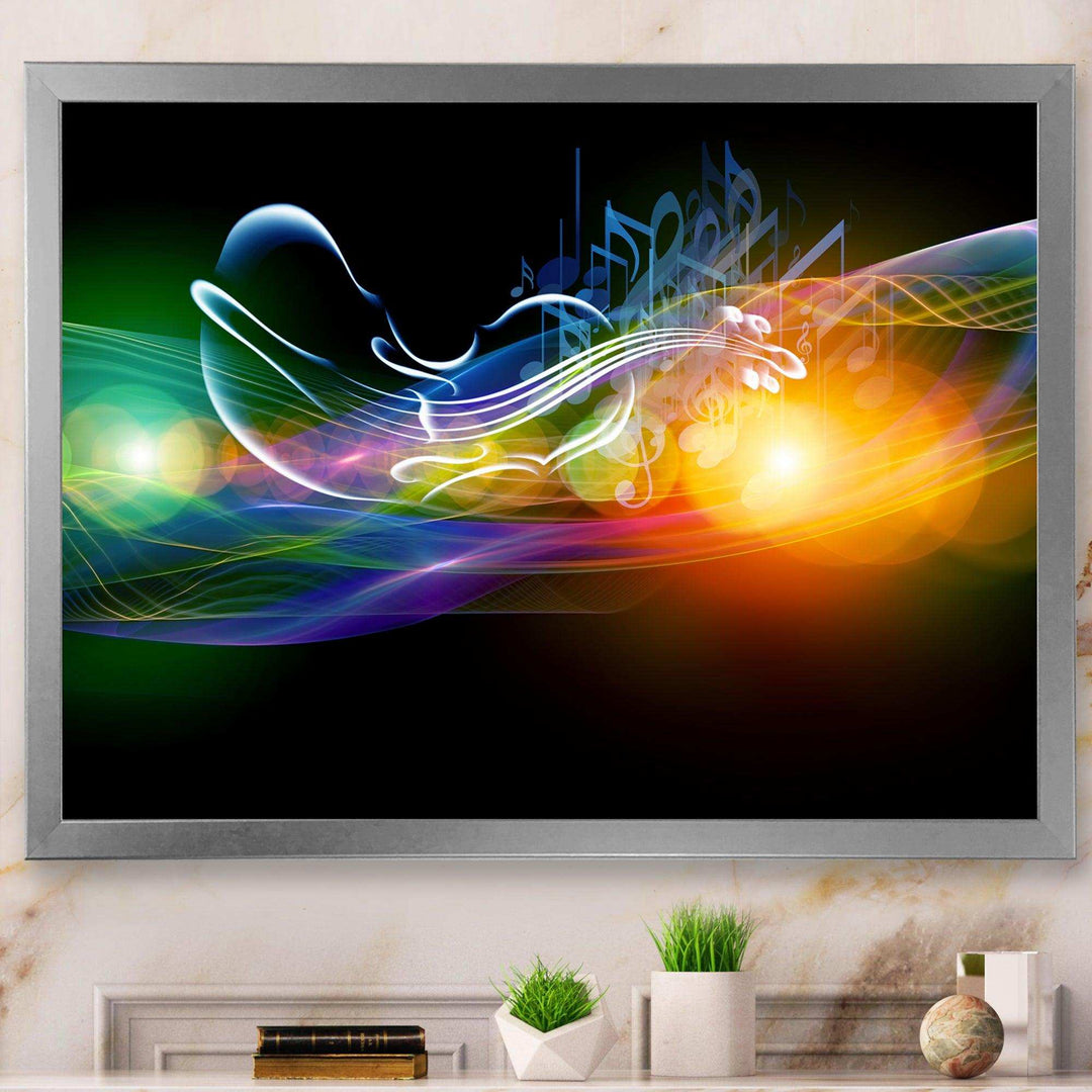 Waves of Music Fractal Design - Modern Living Room Wall Decor