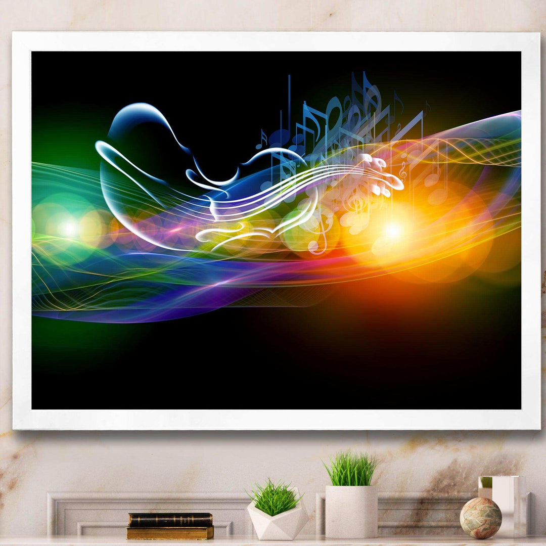 Waves of Music Fractal Design - Modern Living Room Wall Decor