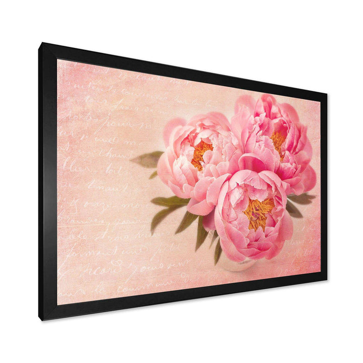 Peony Flowers against Scribbled Back