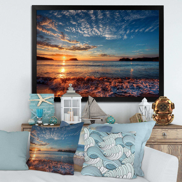 Tranquil Beach and Whimsical Clouds