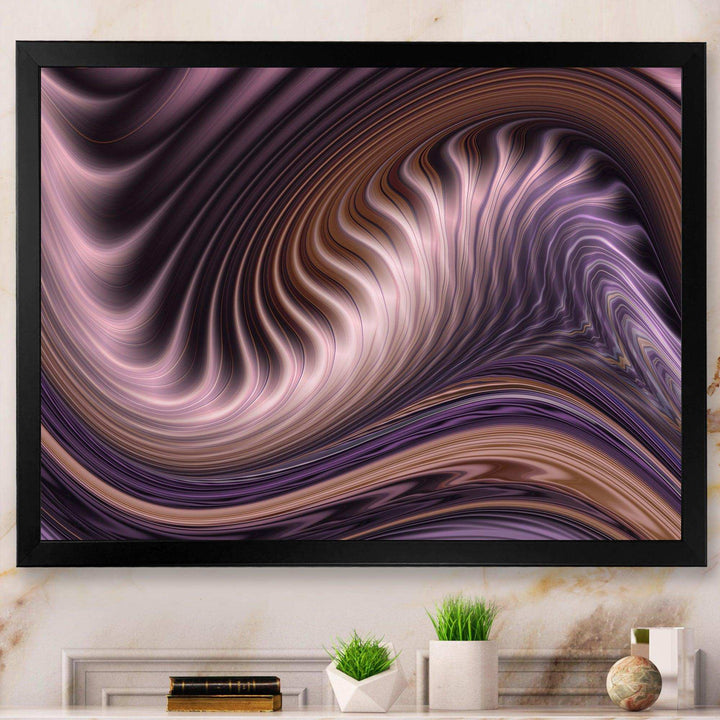 Purple Waves Fractal Wall Art - Modern Bedroom Wall Art