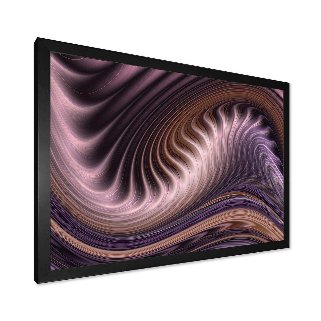 Purple Waves Fractal Wall Art - Modern Bedroom Wall Art