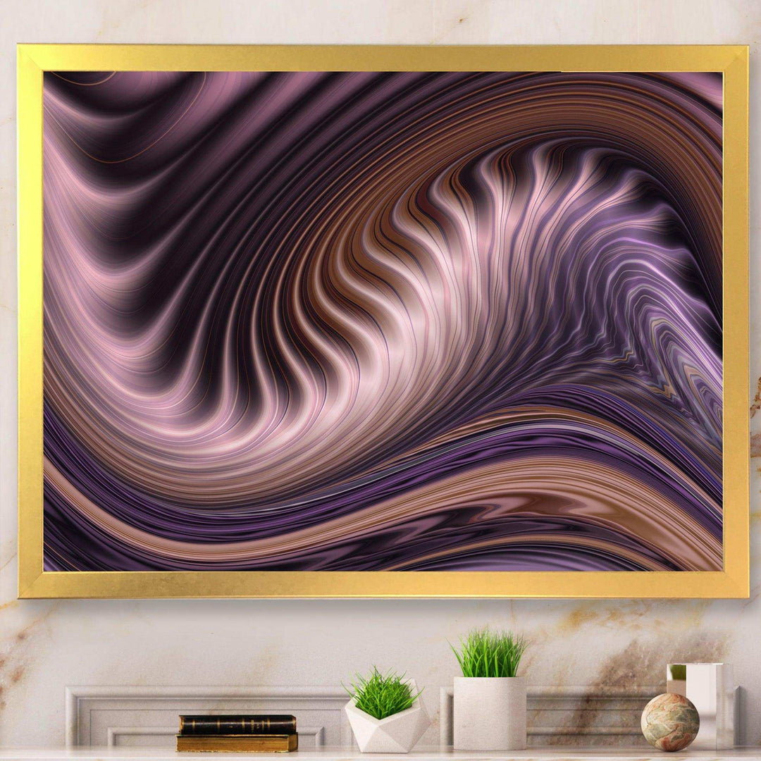 Purple Waves Fractal Wall Art - Modern Bedroom Wall Art