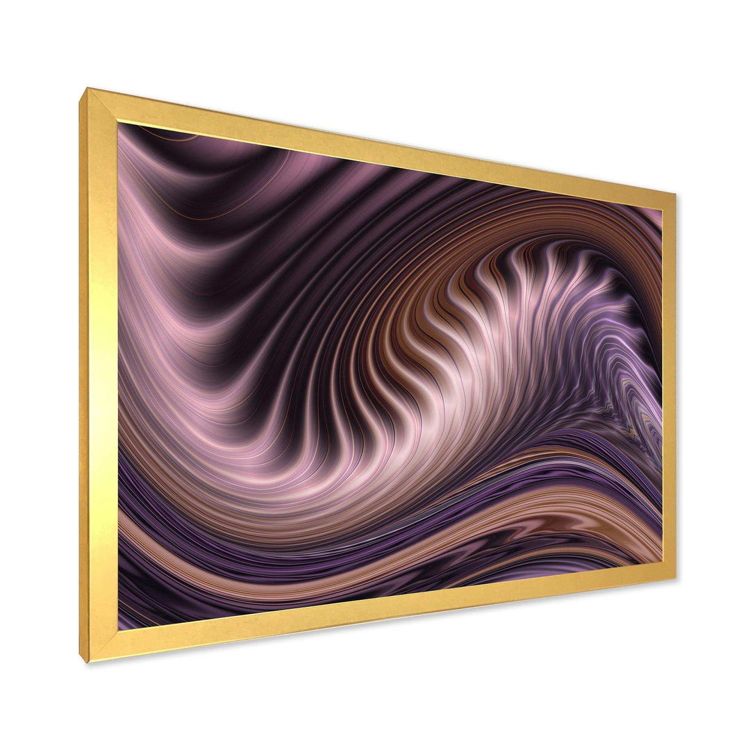 Purple Waves Fractal Wall Art - Modern Bedroom Wall Art