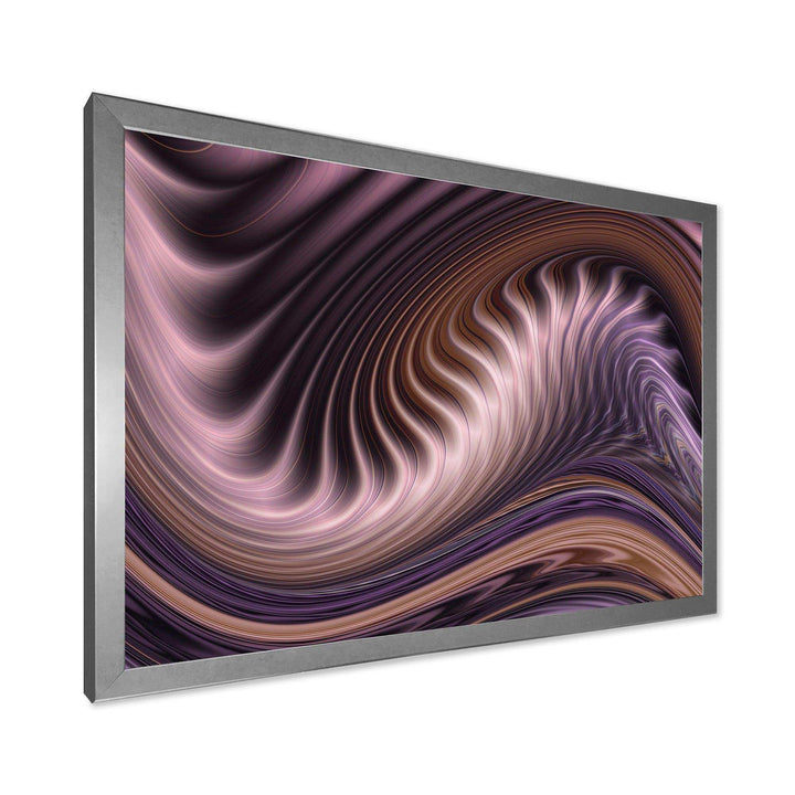 Purple Waves Fractal Wall Art - Modern Bedroom Wall Art
