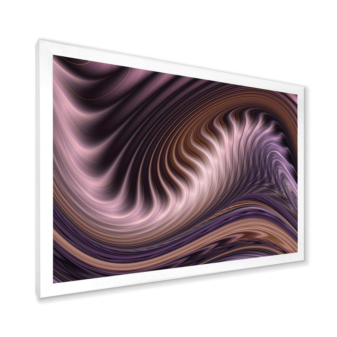 Purple Waves Fractal Wall Art - Modern Bedroom Wall Art
