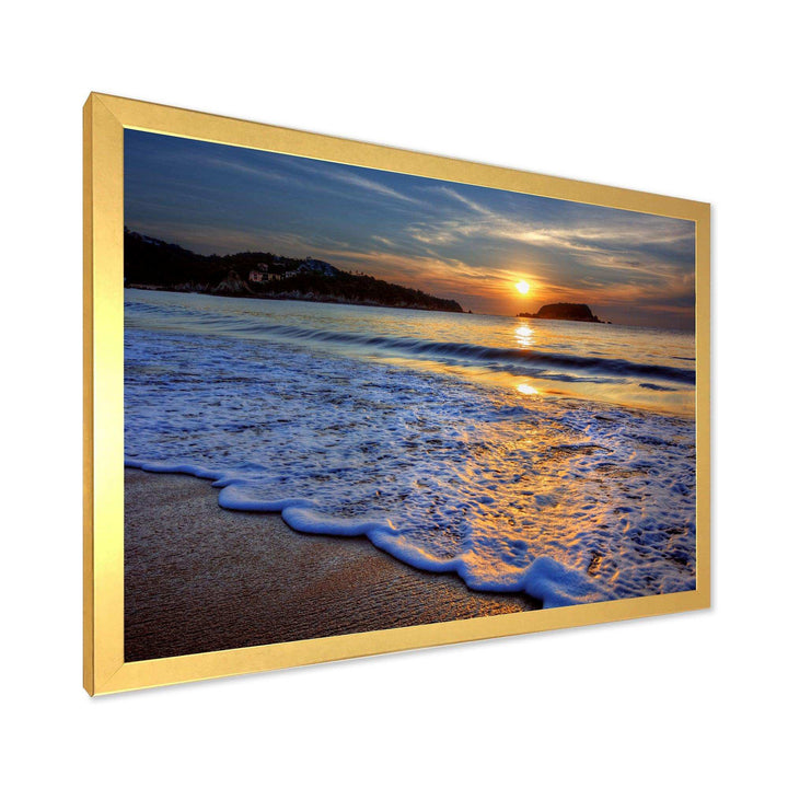 Calm Seashore with Blue Waves