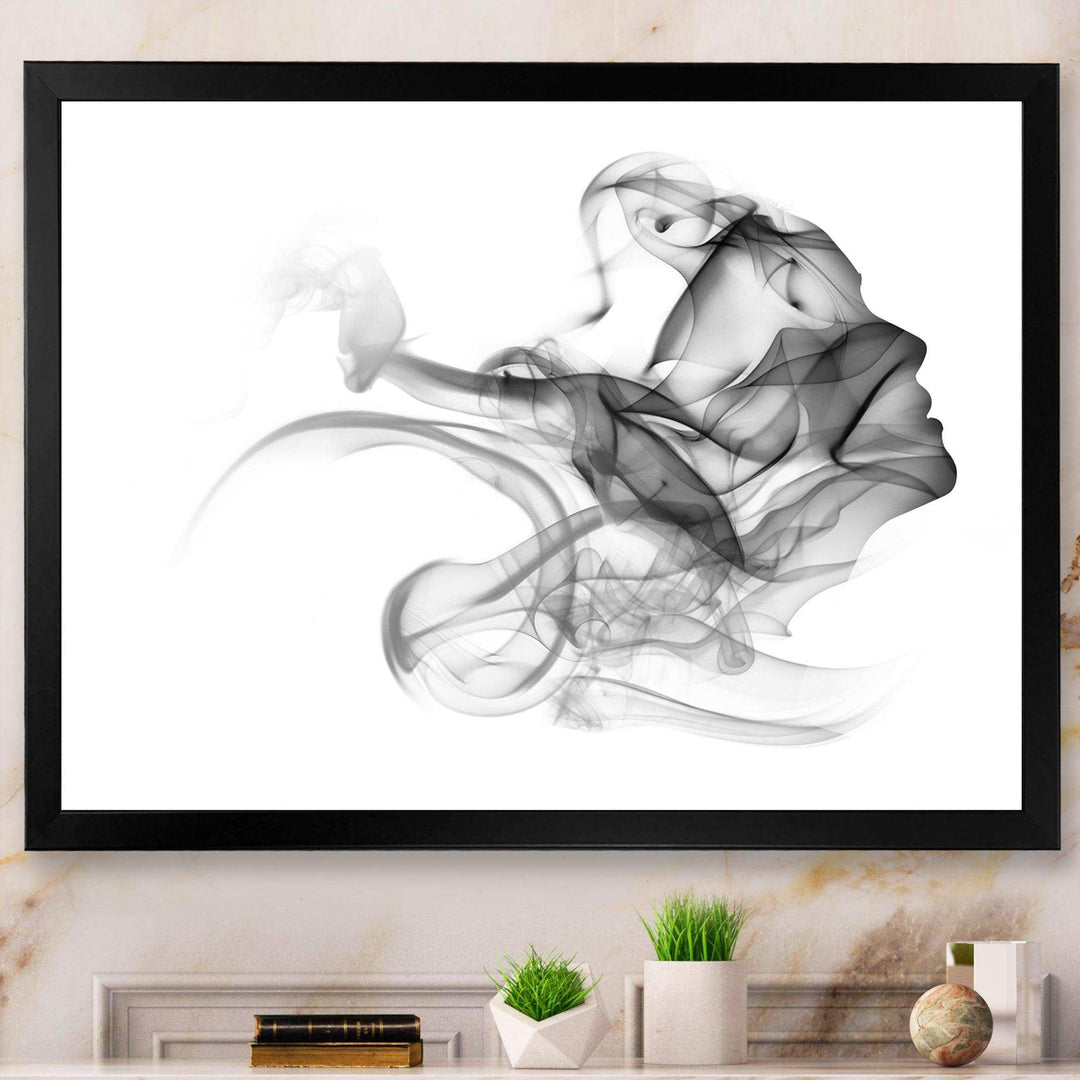 Woman and Smoke Double Exposure - Fashion Bedroom Wall Art