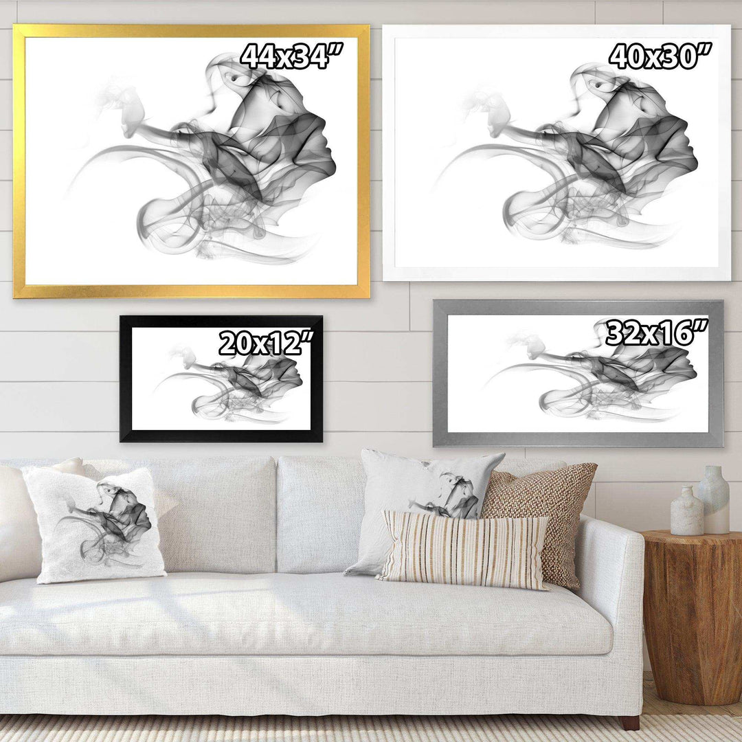 Woman and Smoke Double Exposure - Fashion Bedroom Wall Art