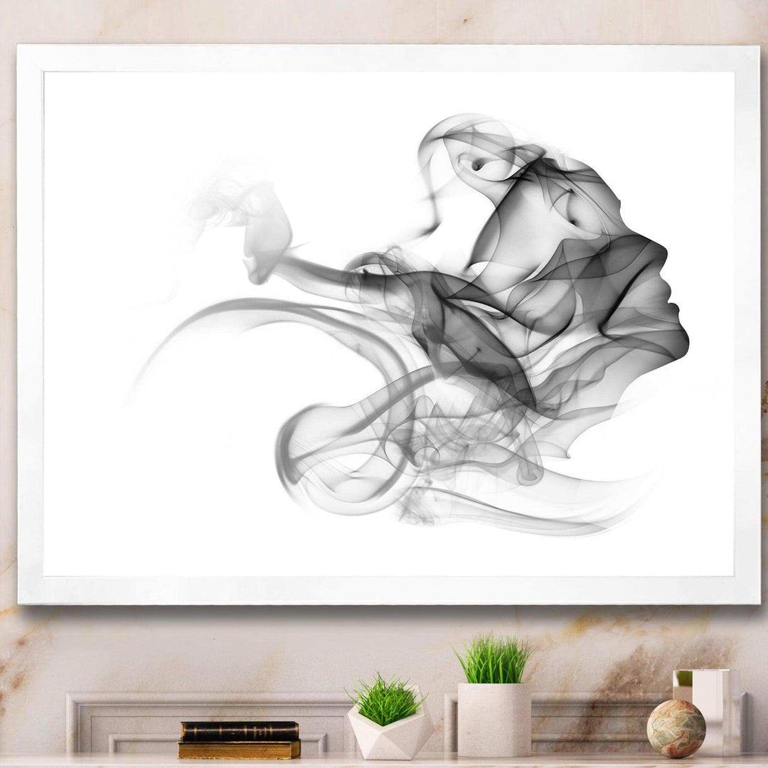 Woman and Smoke Double Exposure - Fashion Bedroom Wall Art
