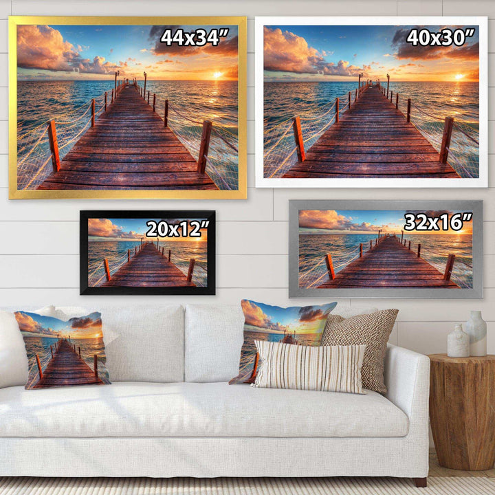 Sunset over Wooden Sea Pier