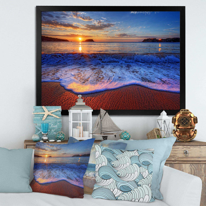 Blue Waves on Sandy Beach