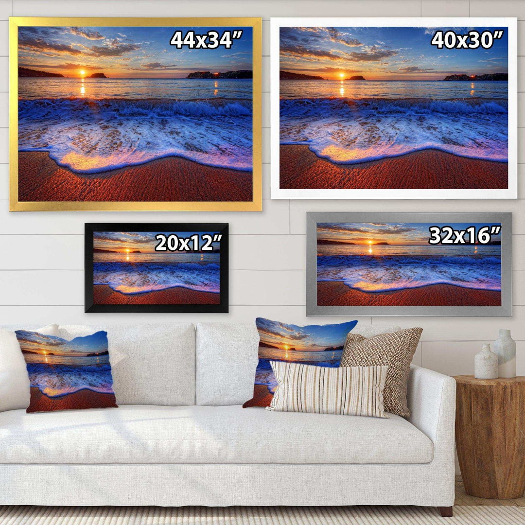 Blue Waves on Sandy Beach