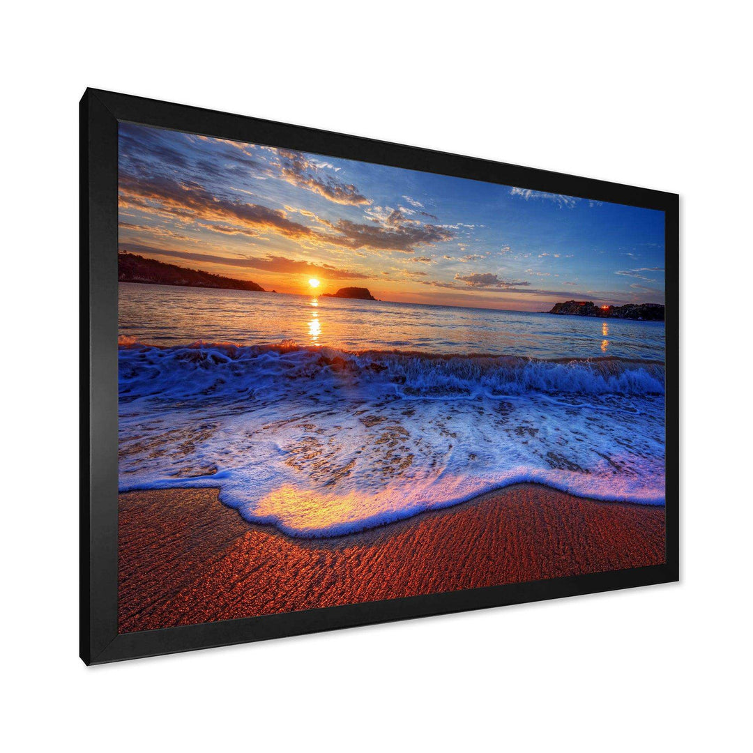 Blue Waves on Sandy Beach