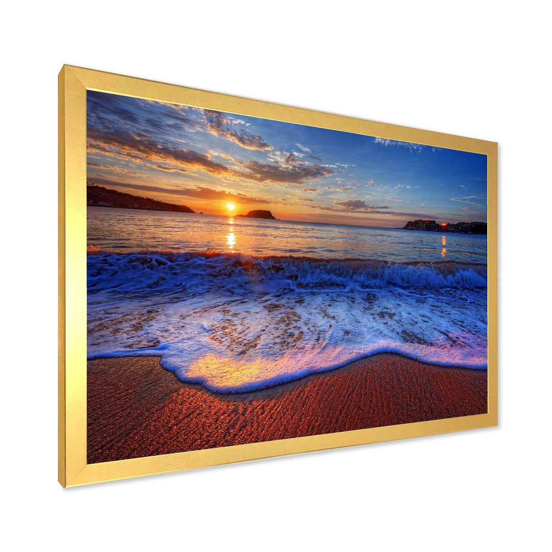 Blue Waves on Sandy Beach