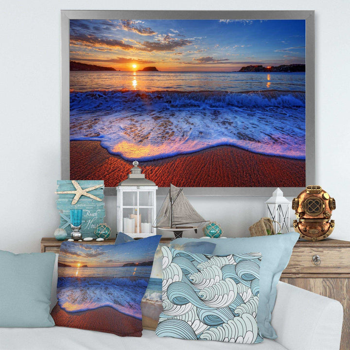 Blue Waves on Sandy Beach