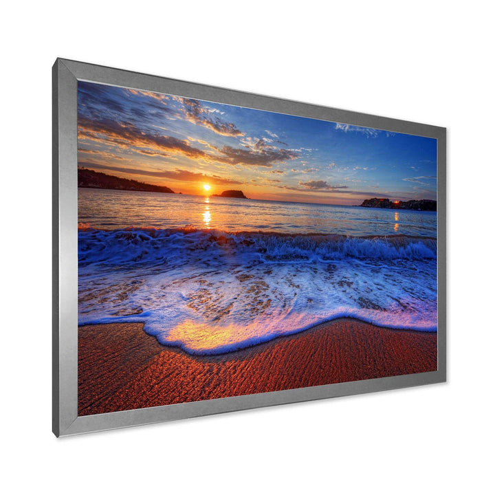 Blue Waves on Sandy Beach