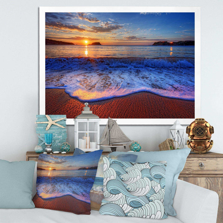 Blue Waves on Sandy Beach