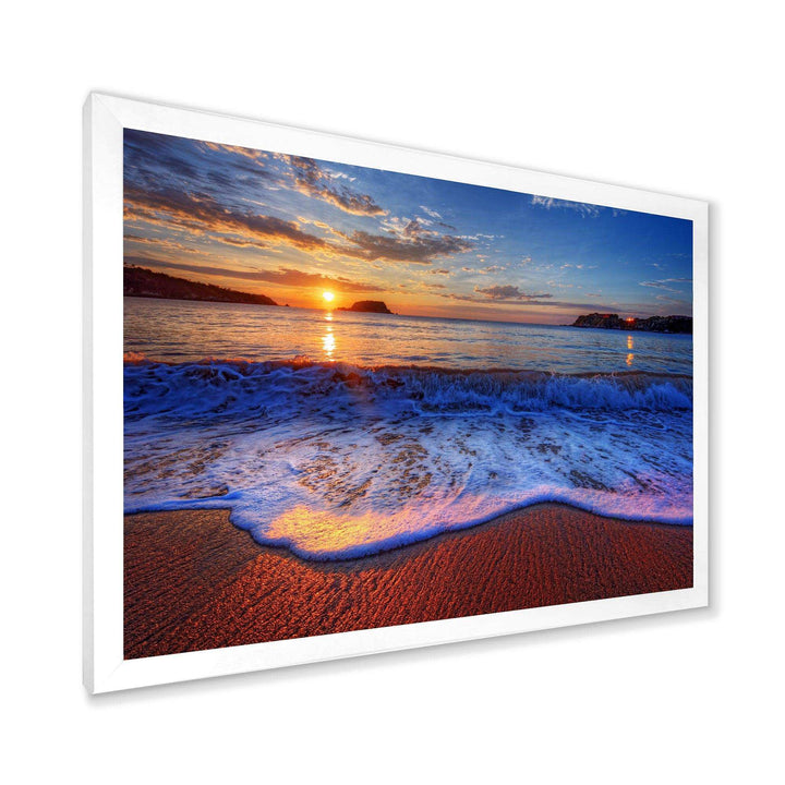 Blue Waves on Sandy Beach