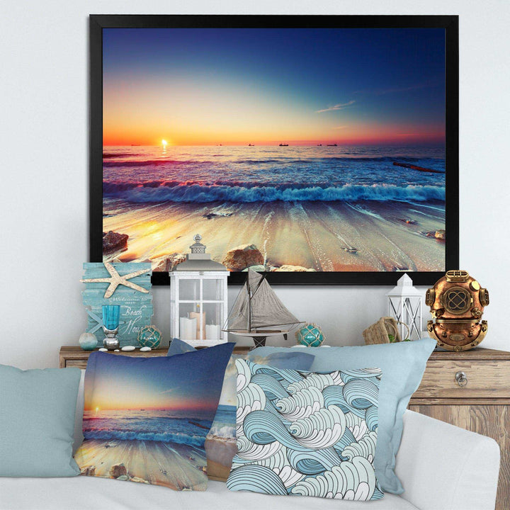 Beautiful Sunrise over Blue Sea
