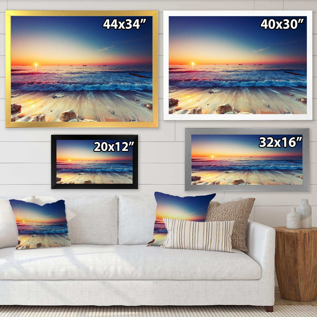 Beautiful Sunrise over Blue Sea