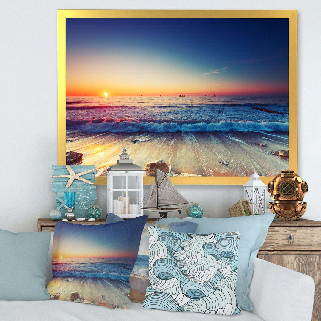 Beautiful Sunrise over Blue Sea