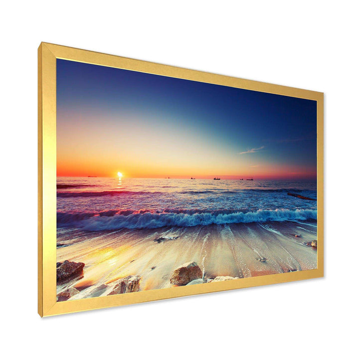 Beautiful Sunrise over Blue Sea