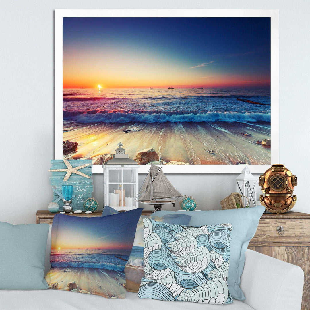 Beautiful Sunrise over Blue Sea
