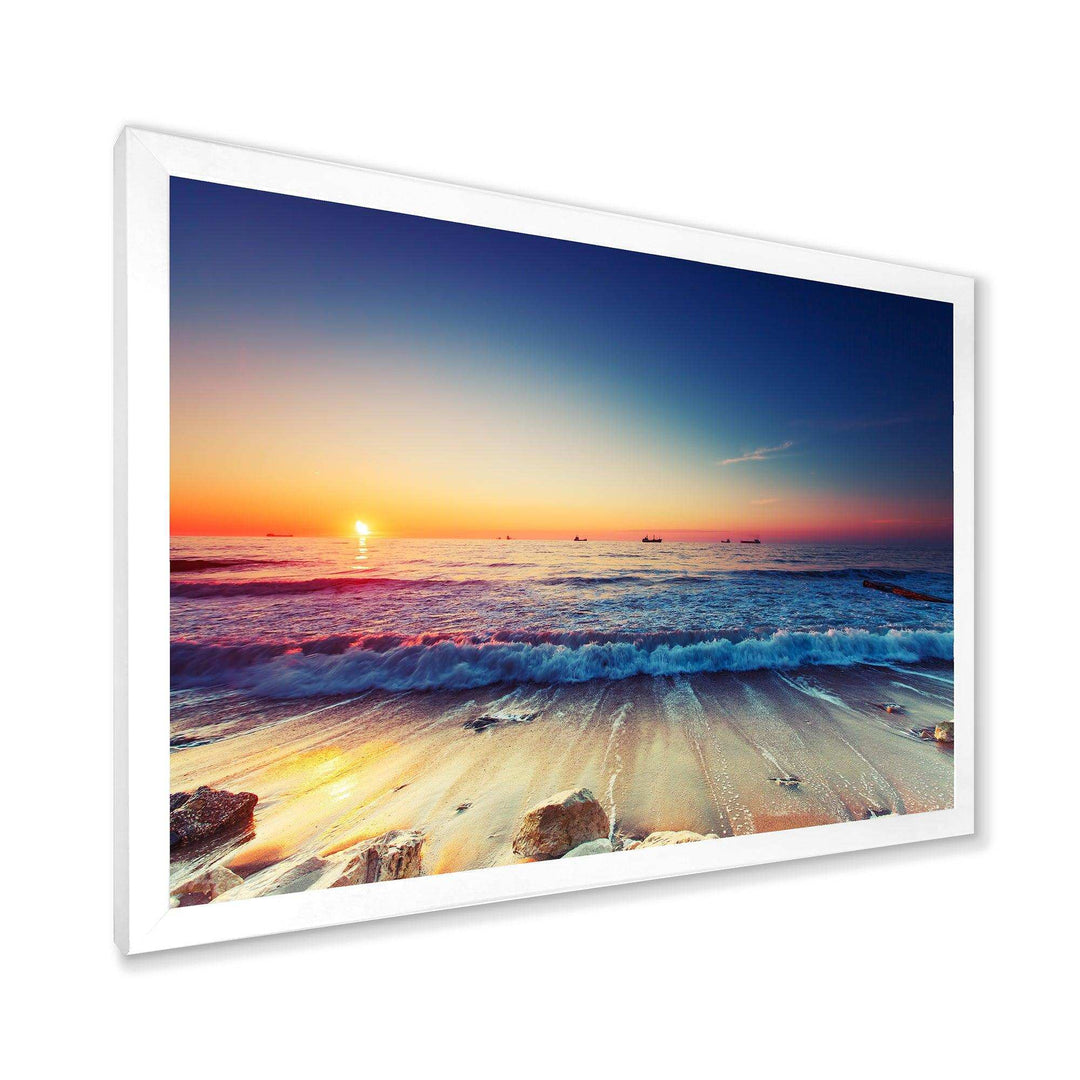 Beautiful Sunrise over Blue Sea