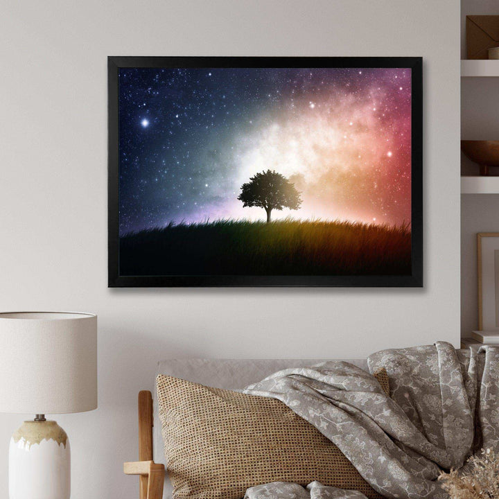 Single Tree Space Background