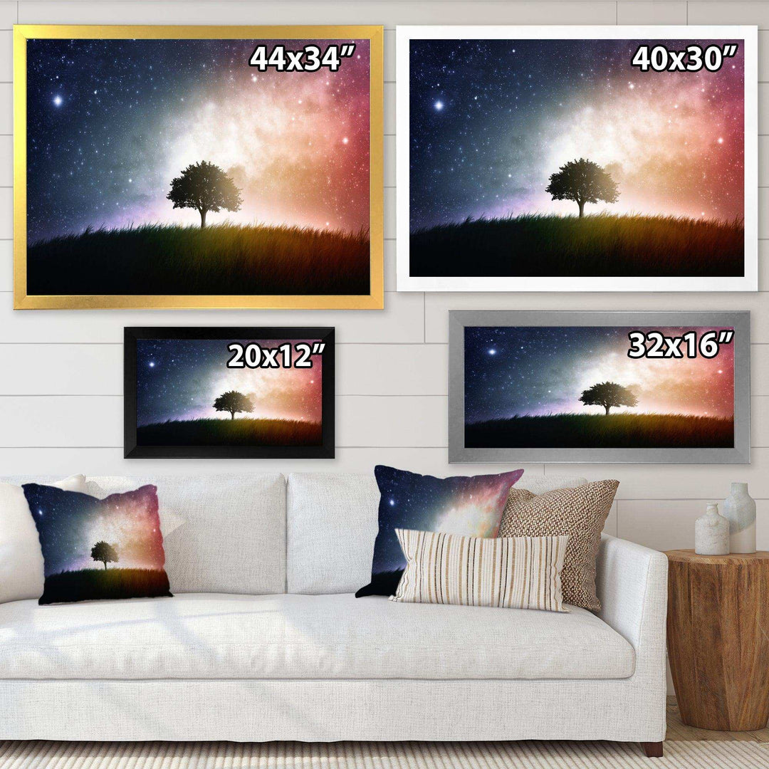 Single Tree Space Background