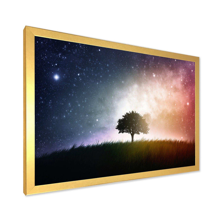 Single Tree Space Background