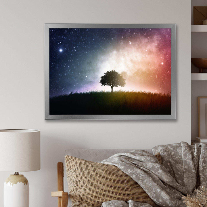 Single Tree Space Background