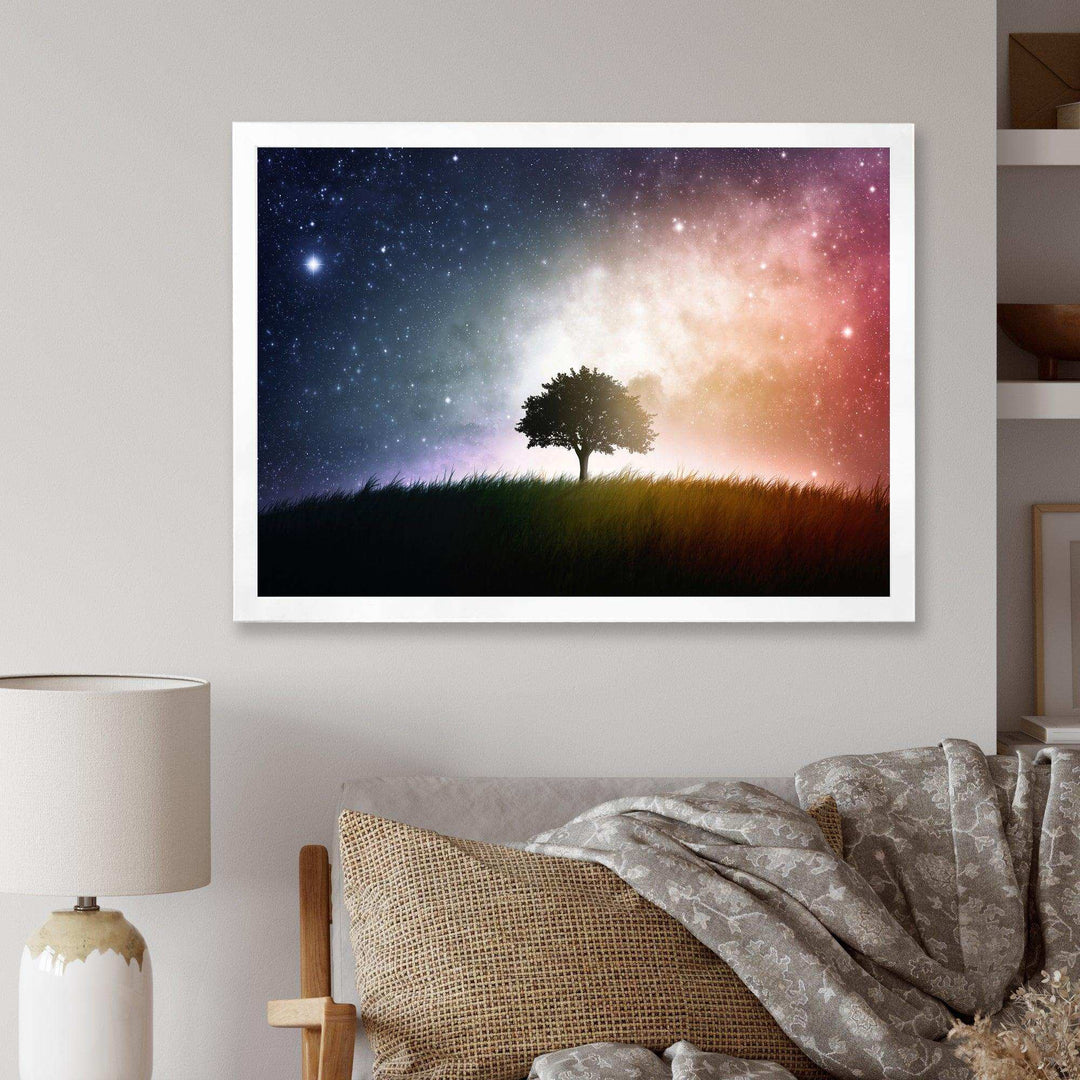 Single Tree Space Background