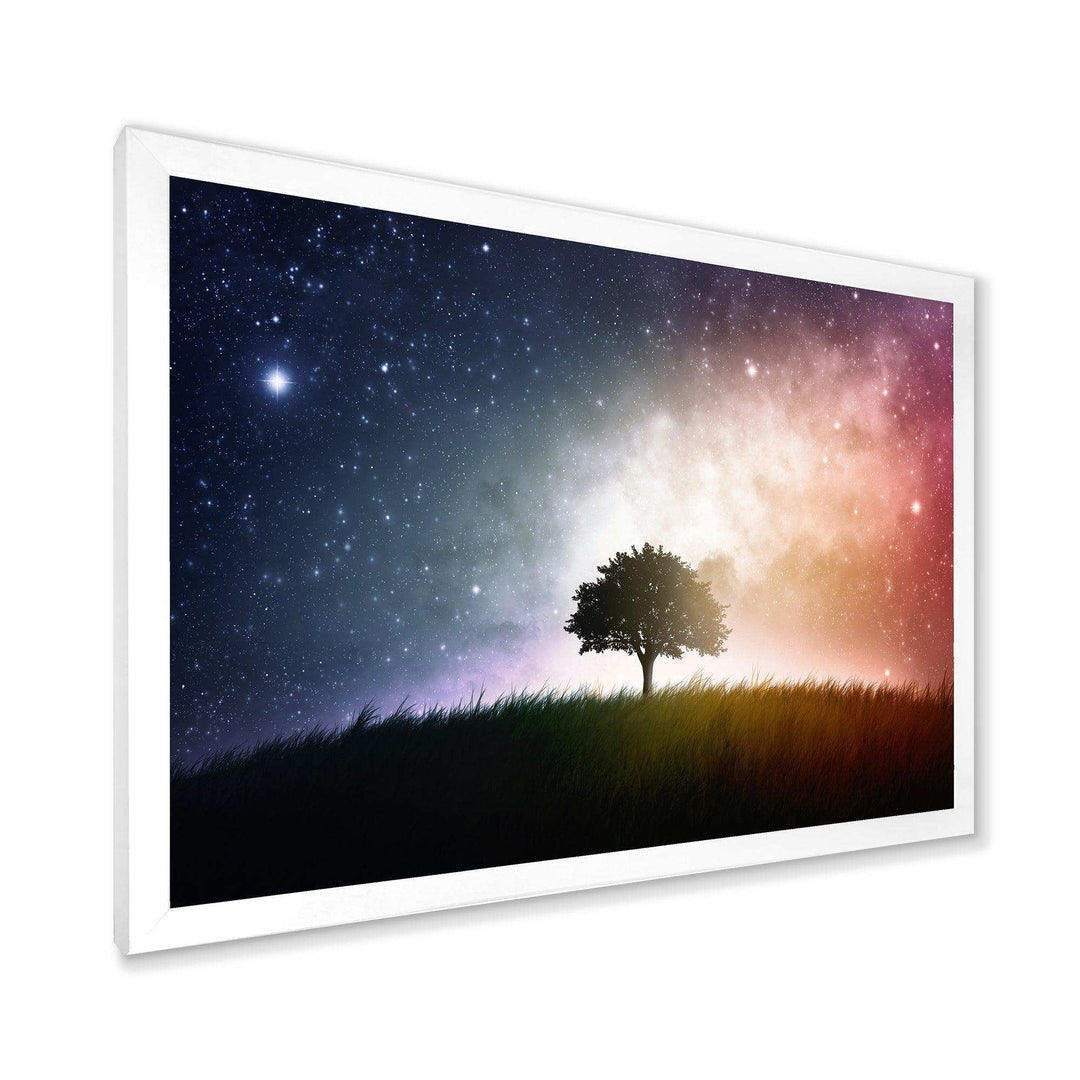 Single Tree Space Background