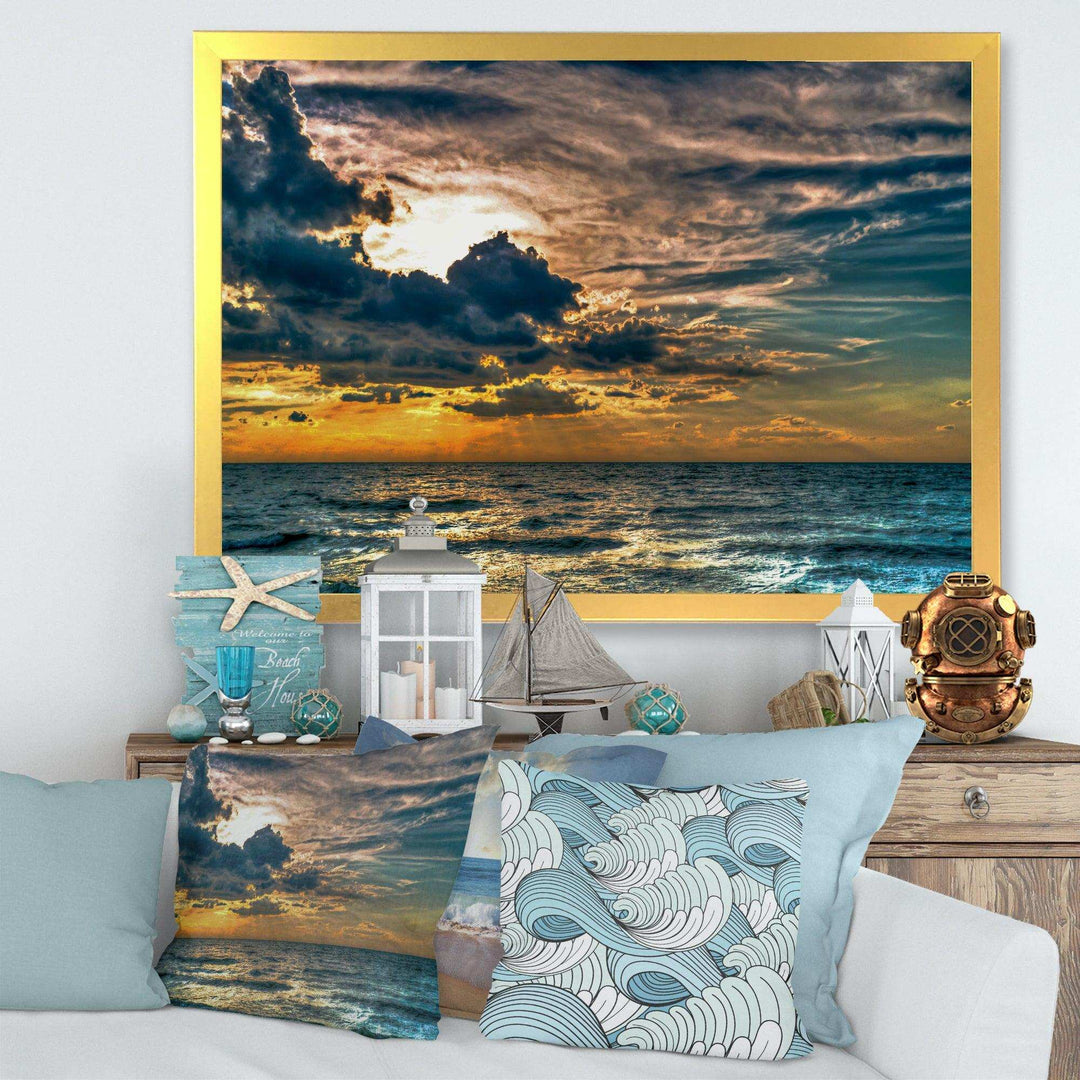 Sun Break over Blue Ocean